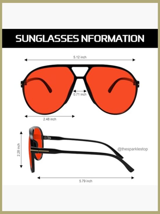 Retro Aviator Sunglasses Oversized Square Frame UV Protection main image 5